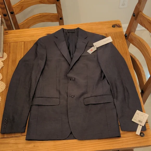 NWT Men's Calvin Klein Extreme Slim Fit Mobridge Blue Plain Suit Jacket, 38 Long